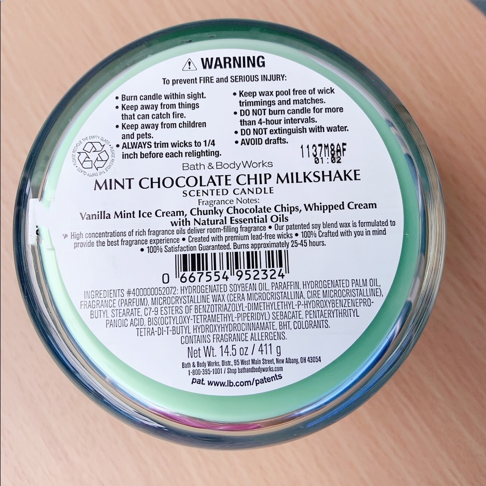 BBW Mint Chocolate chip Milkshake candle bundle - Picture 5 of 9